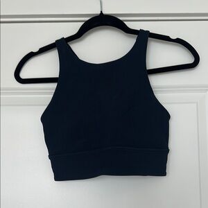 Lululemon Navy Ribbed Energy Longline Bra Medium Support, B–D Cups (with pads)